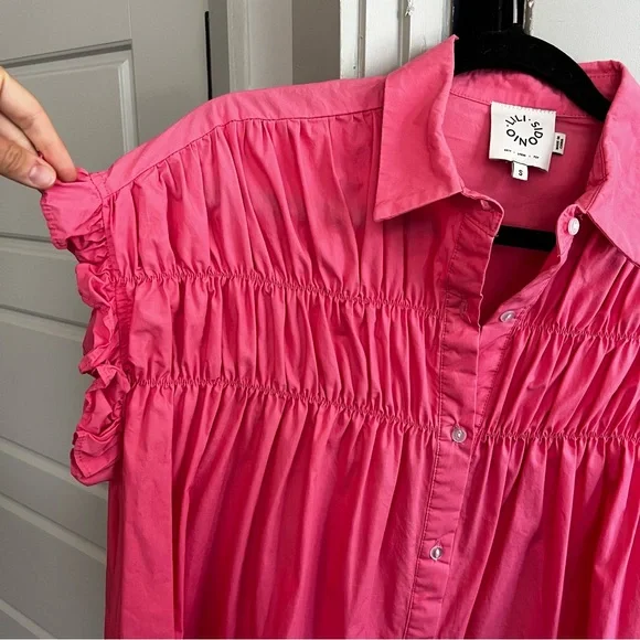 Lulu Sidiono Ruffled Sleeve Mini Shirt Dress - Picture 9 of 10